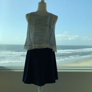 Forever 21 Blue Skirt NWT. Med. XXI Tank Sml. Bl/W